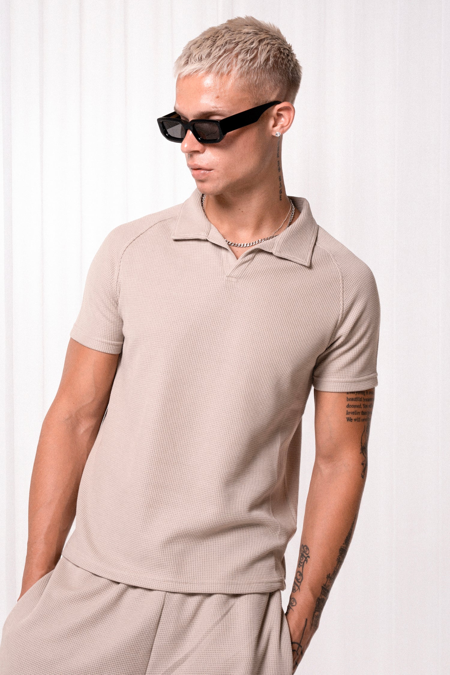 Slim Waffle Polo
