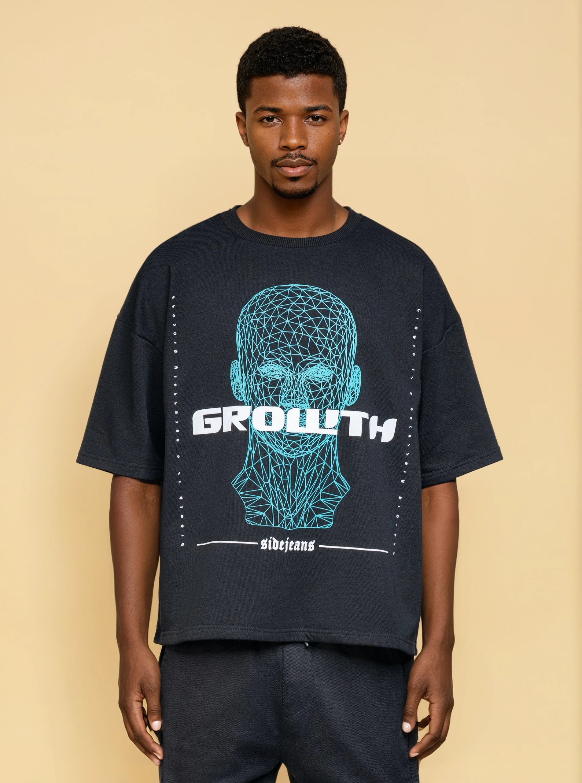 MENTAL GROWTH SIDEJEANS TEE BLACK