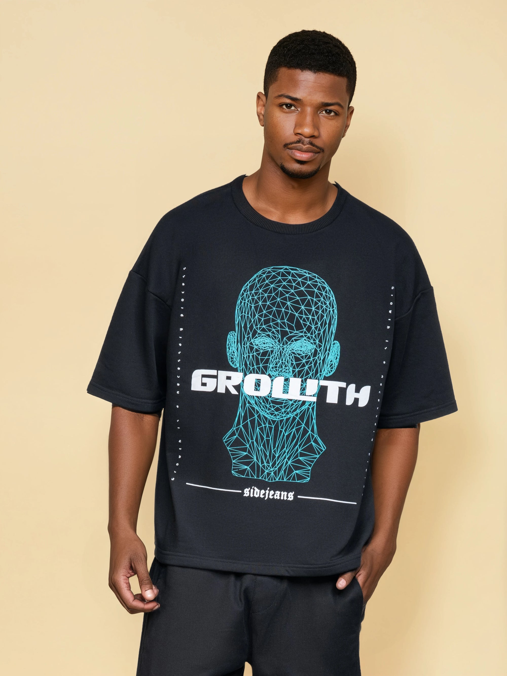 MENTAL GROWTH SIDEJEANS TEE BLACK