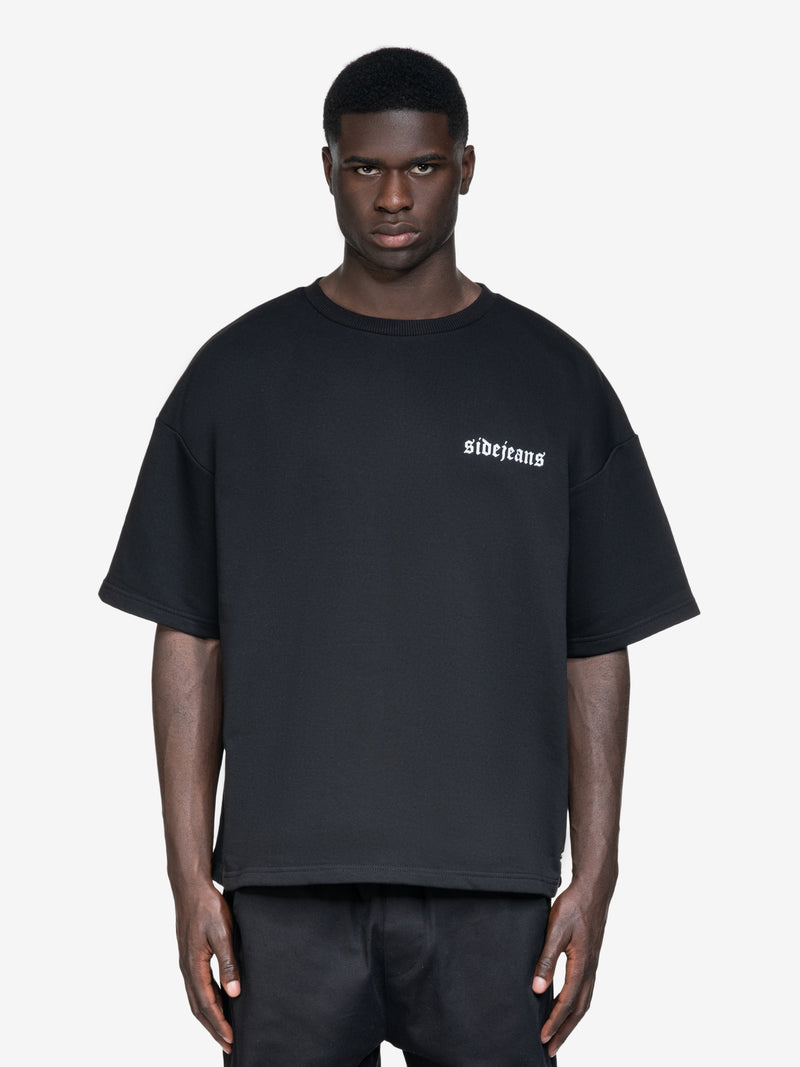 "THINKING" BACKPRINT SIDEJEANS TEE BLACK