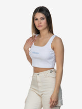 CROPPED TOP SIDEJEANS WHITE
