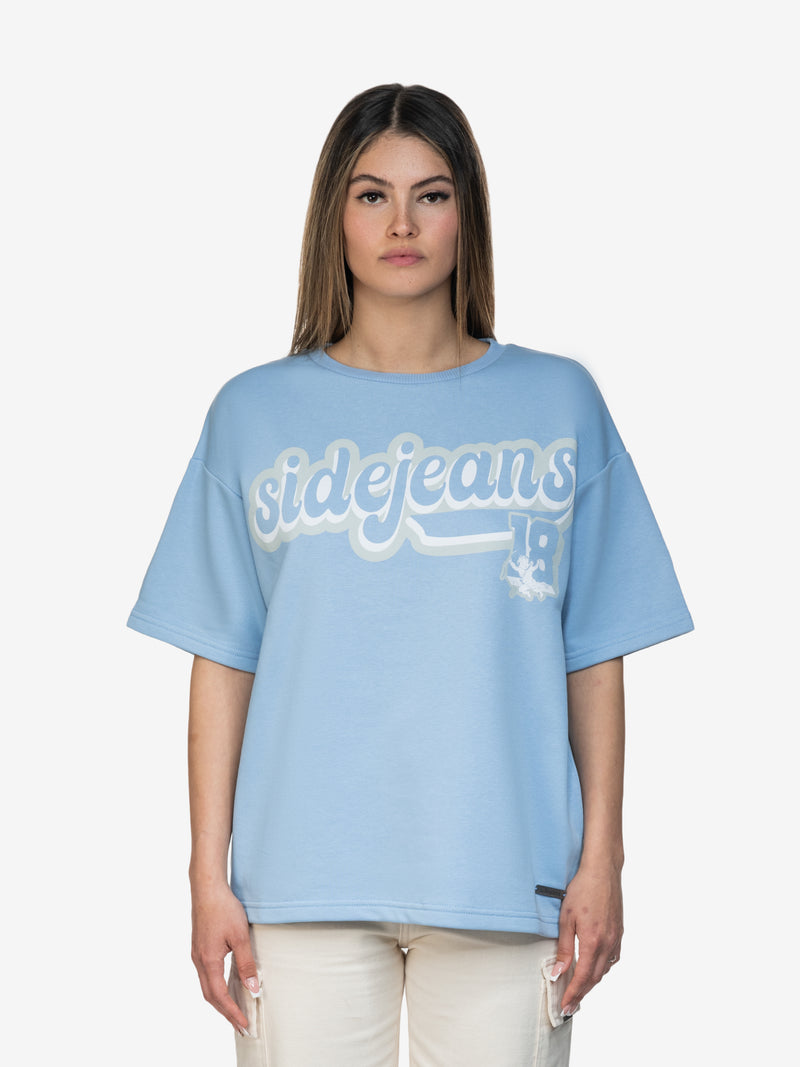 COLLEGE SIDEJEANS TEE BABYBLUE