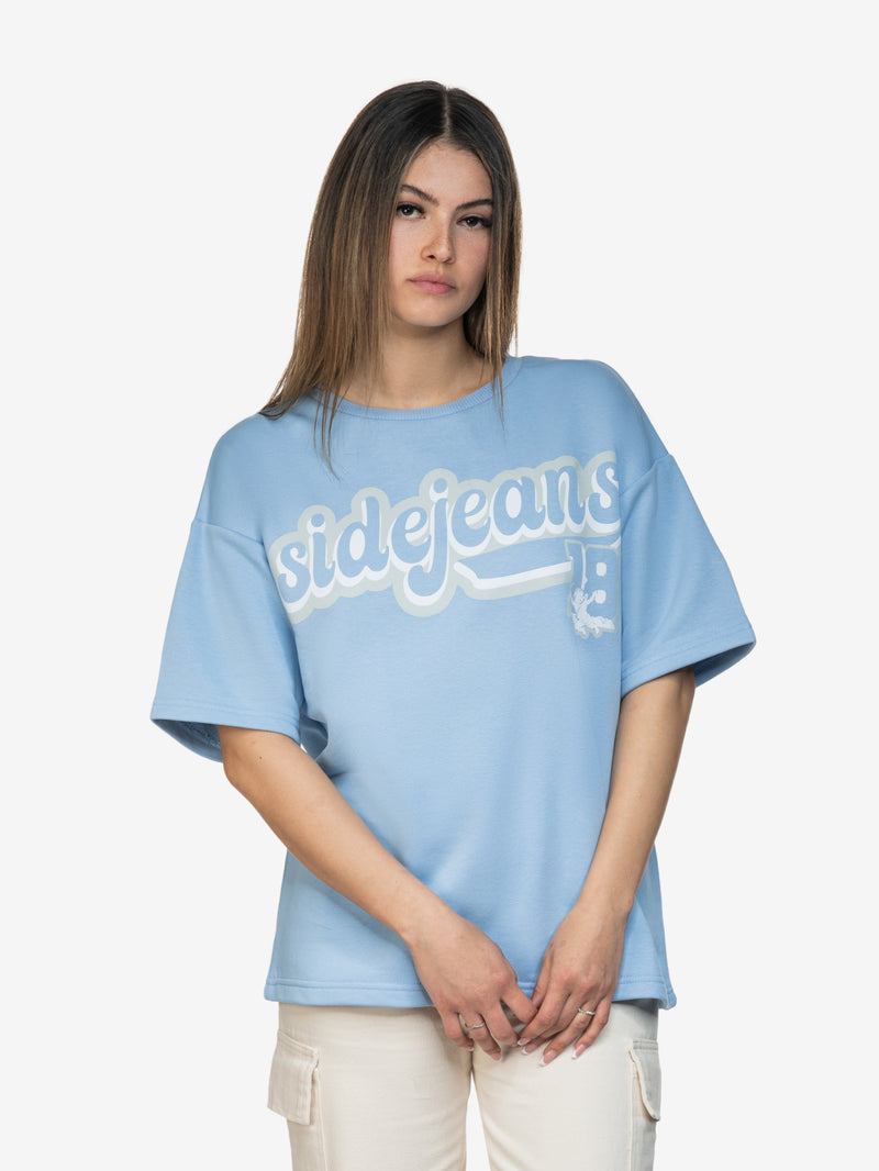 COLLEGE SIDEJEANS TEE BABYBLUE