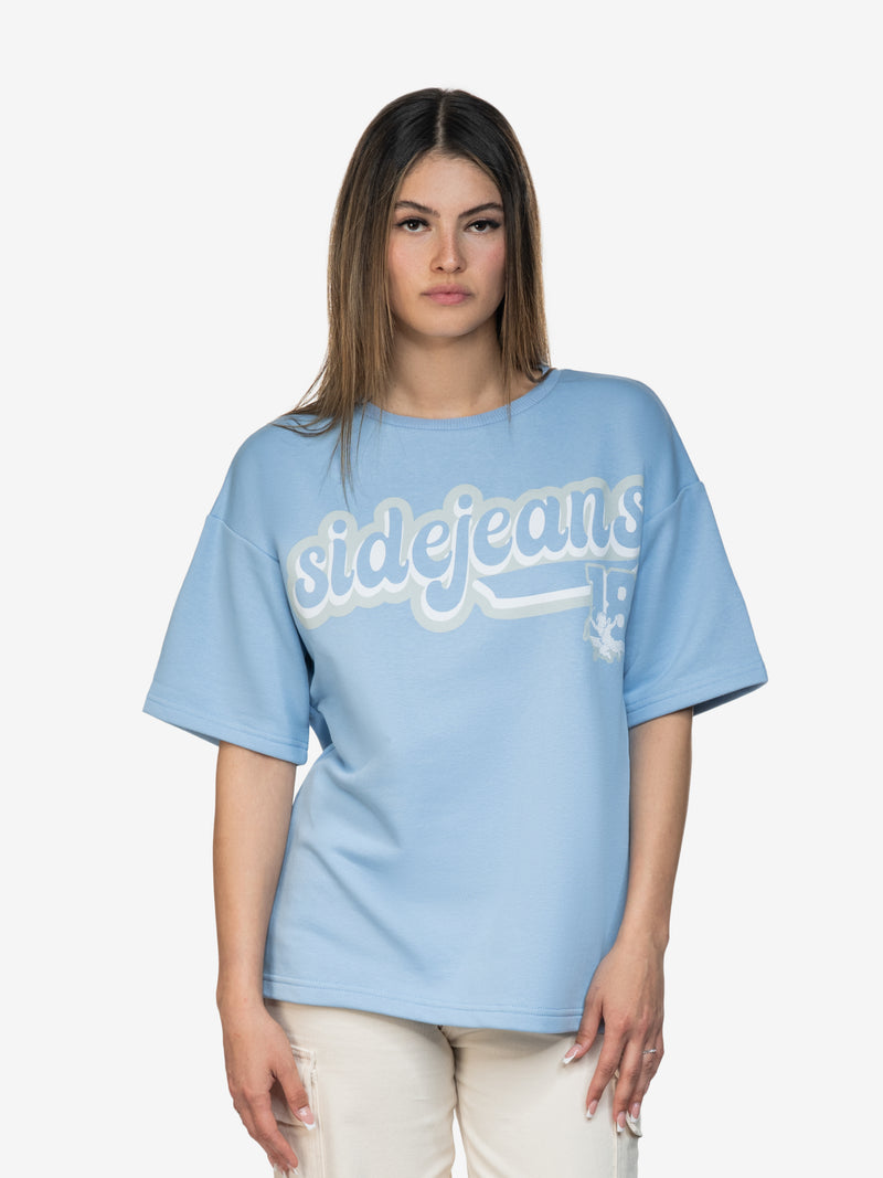 COLLEGE SIDEJEANS TEE BABYBLUE