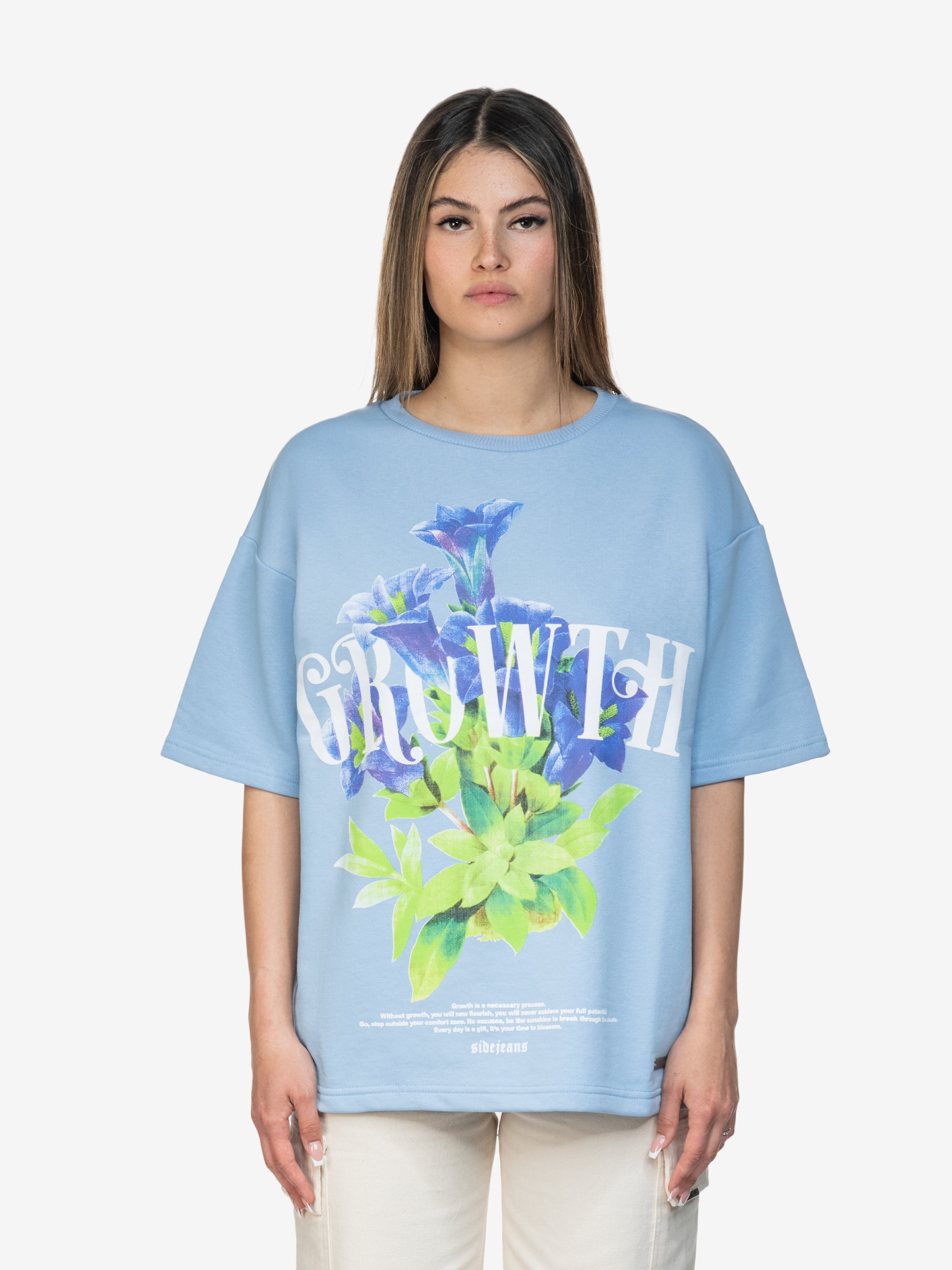 GROWTH FLOWER TEE BABYBLUE