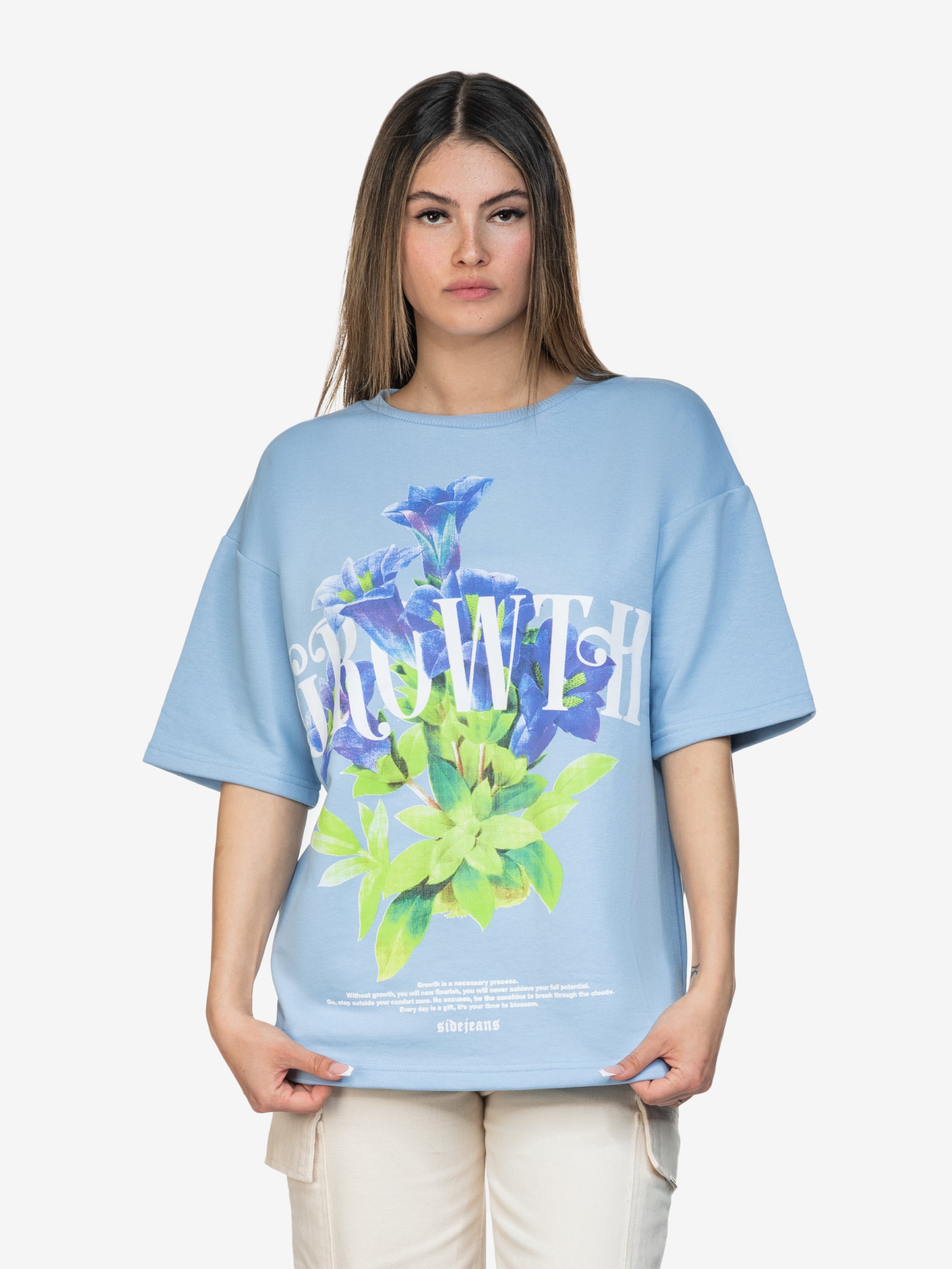 GROWTH FLOWER TEE BABYBLUE