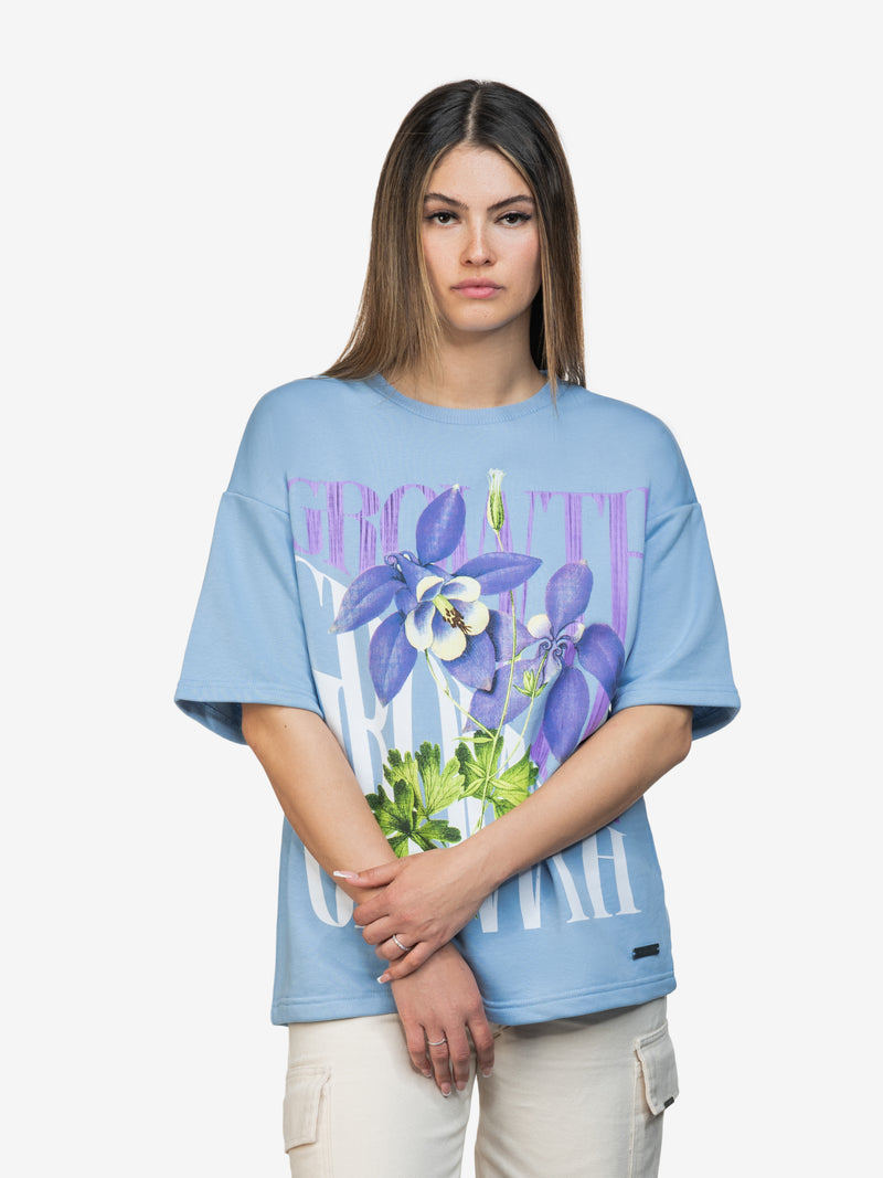 GROWTH FLOWER TEE BABYBLUE