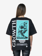 "THINKING" BACKPRINT SIDEJEANS TEE BLACK