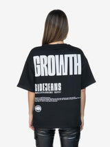 "GROWTH" BACKPRINT SIDEJEANS TEE BLACK