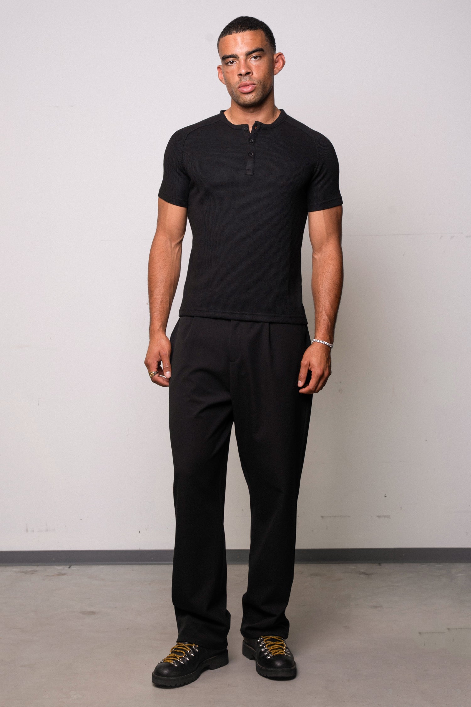 Waffle Slim Henley