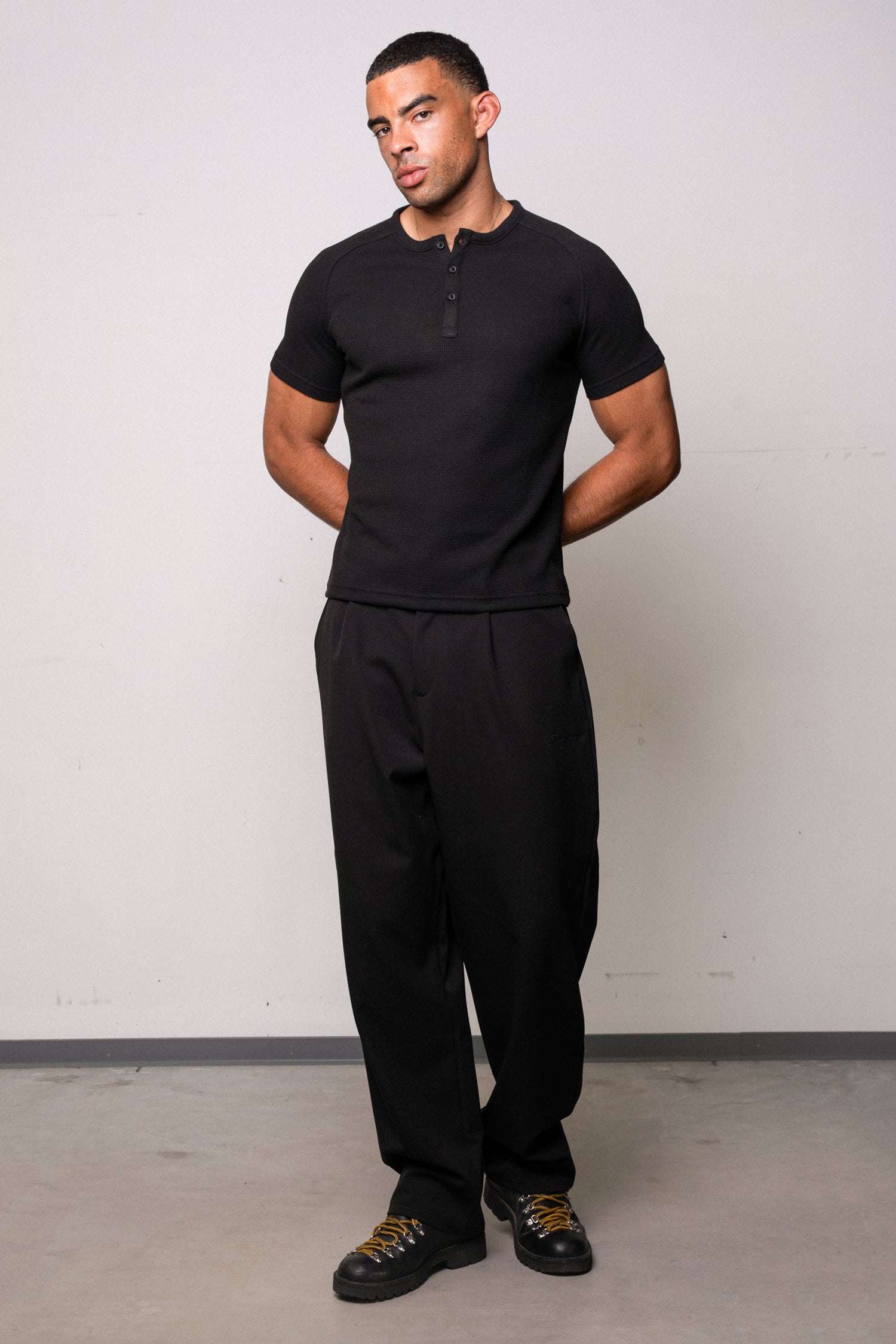 Waffle Slim Henley