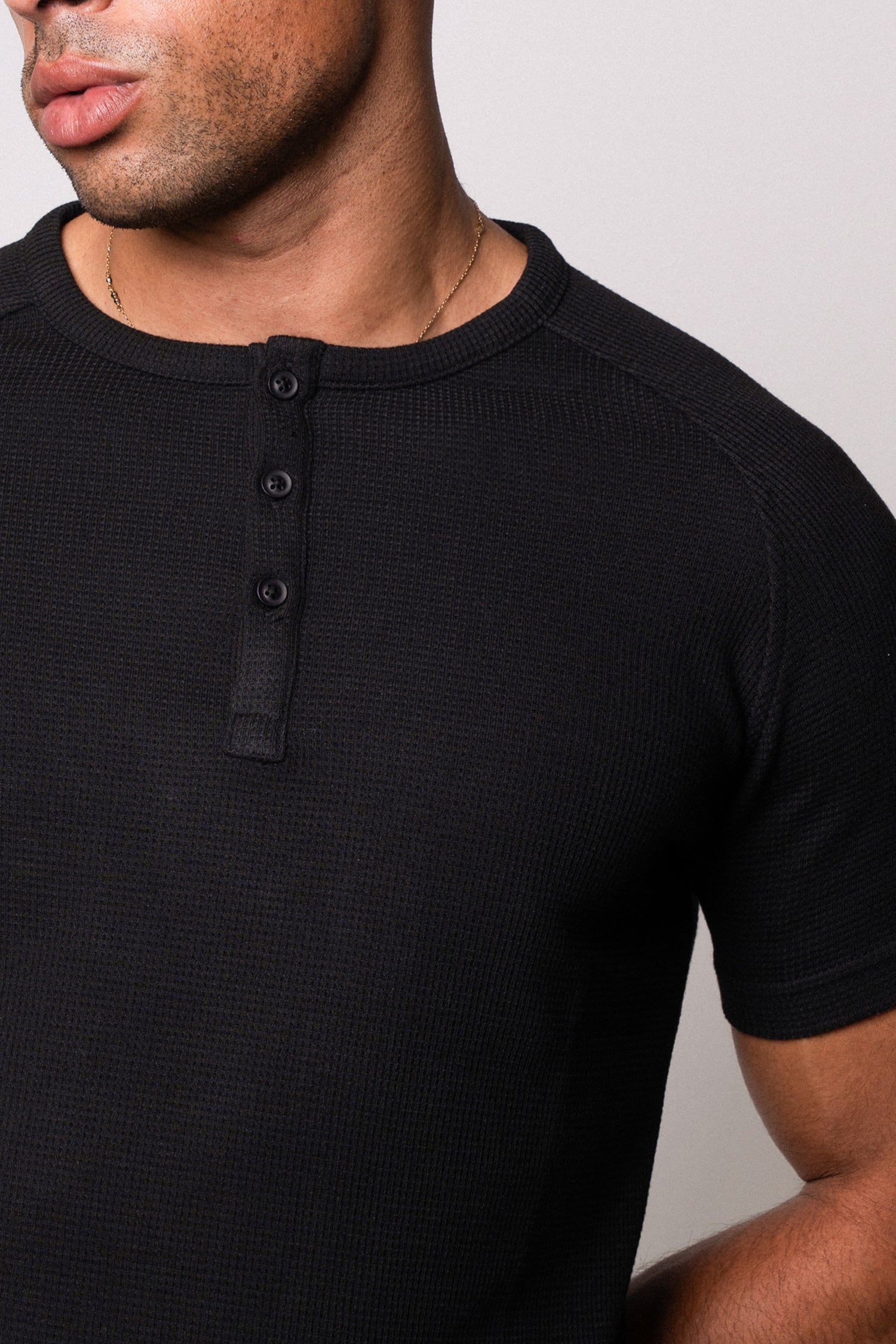 Waffle Slim Henley