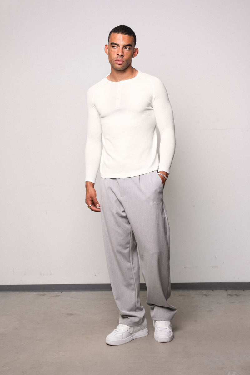 Waffle Slim Henley Longsleeve