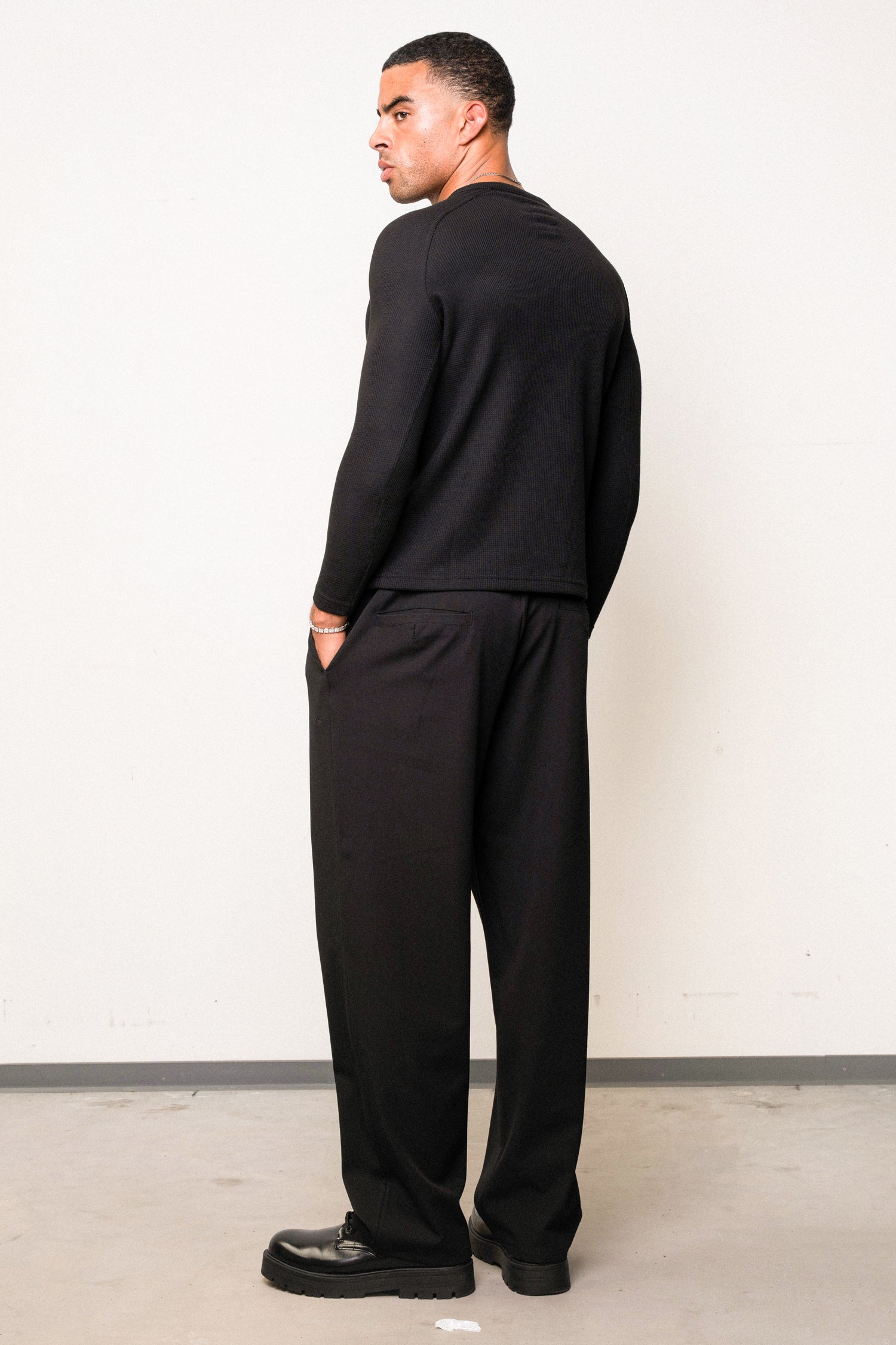 Waffle Slim Henley Longsleeve