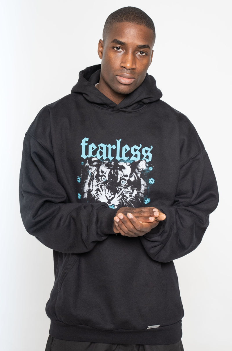 HEAVY "FEARLESS" HOODIE BLACK